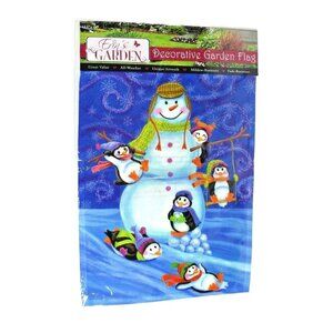 Erins Garden Snow Day Decorative Garden Flag 12.5 x 18 inch New